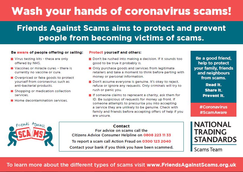 scam aware poster